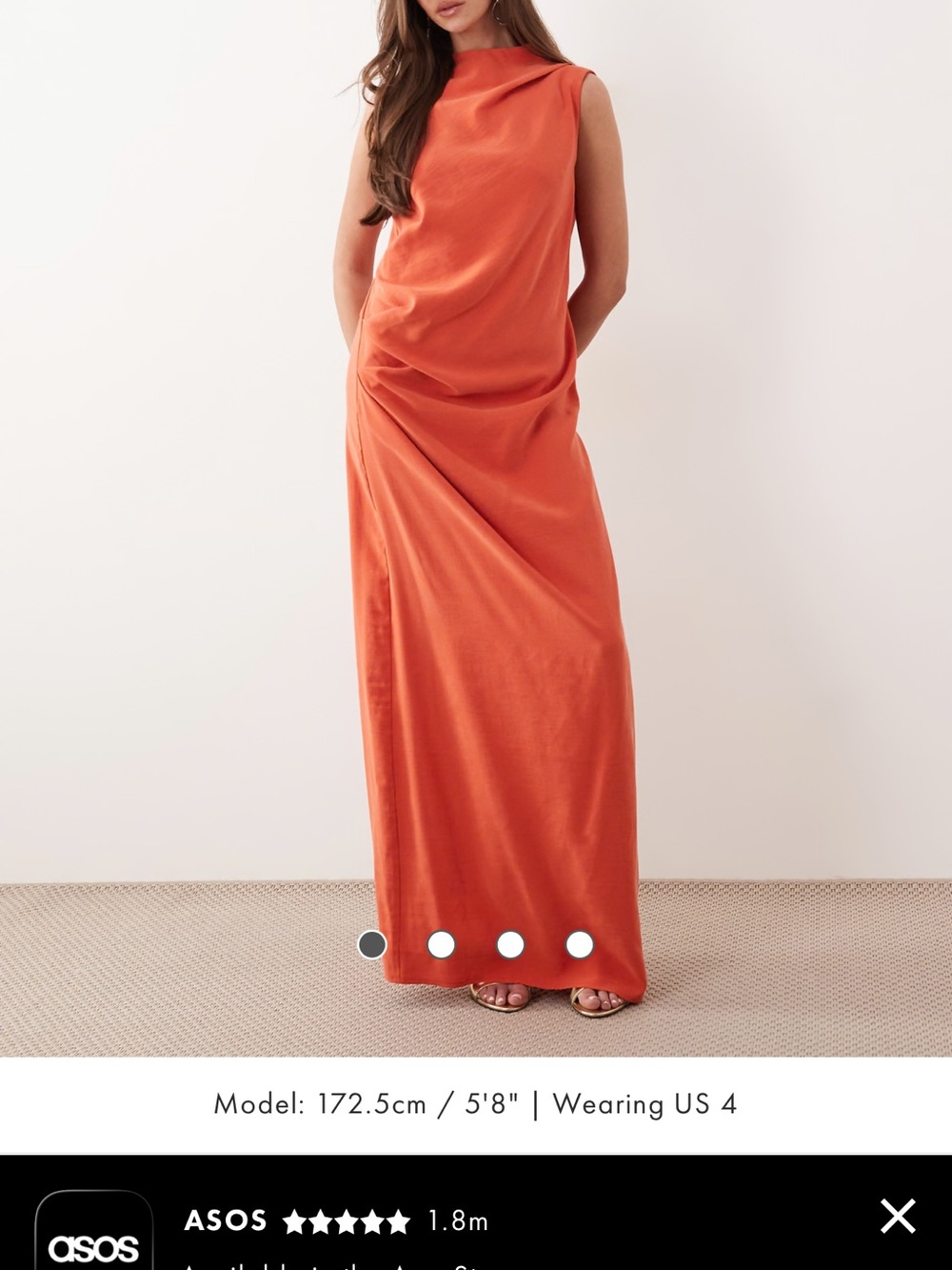 ASOS Burnt Orange Draped Maxi Dress